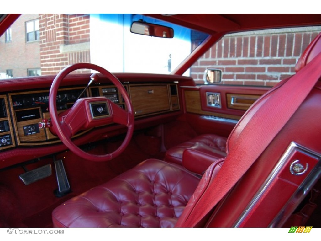 Carmine Red Interior 1985 Cadillac Eldorado Biarritz Coupe Photo #79735143