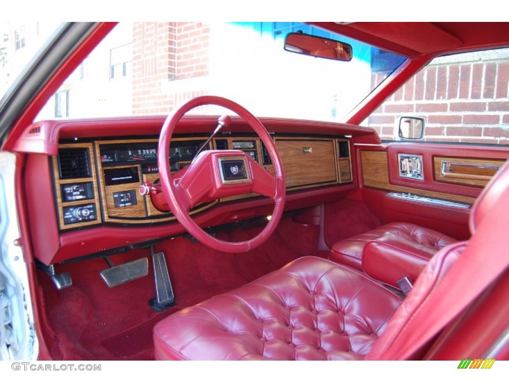 Carmine Red Interior 1985 Cadillac Eldorado Biarritz Coupe Photo #79735167