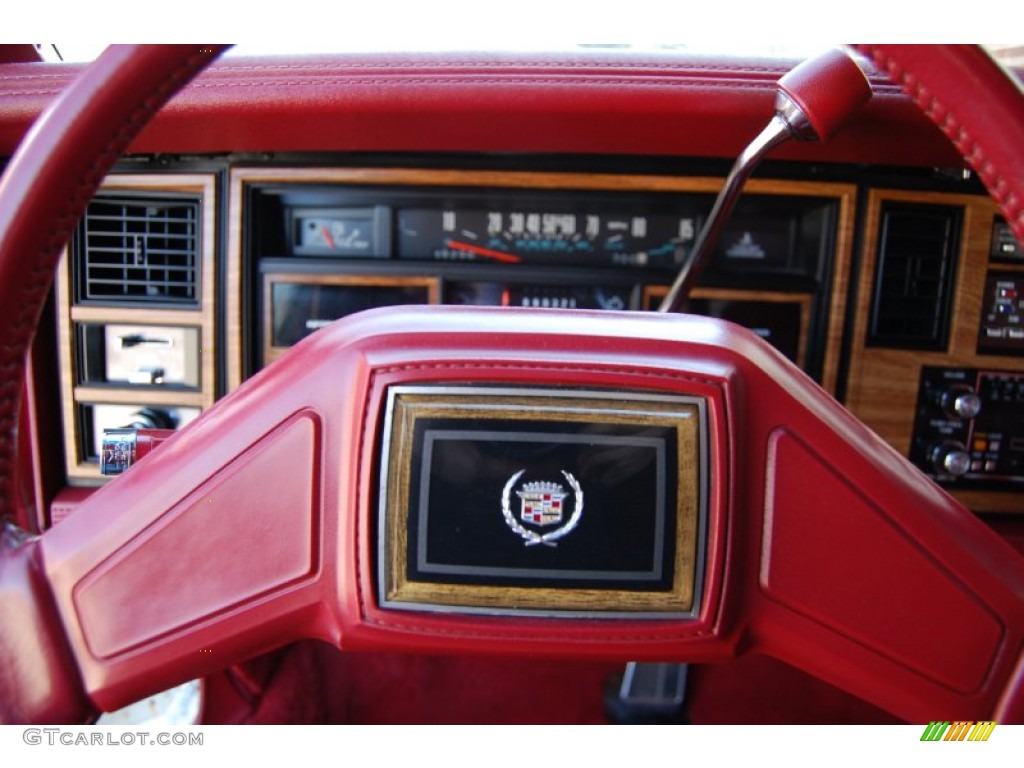 1985 Cadillac Eldorado Biarritz Coupe Carmine Red Steering Wheel Photo #79735435