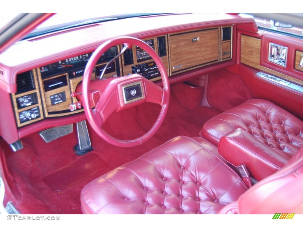 Carmine Red Interior 1985 Cadillac Eldorado Biarritz Coupe Photo #79735684