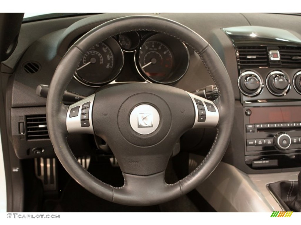 2007 Saturn Sky Roadster Black Steering Wheel Photo #79741301