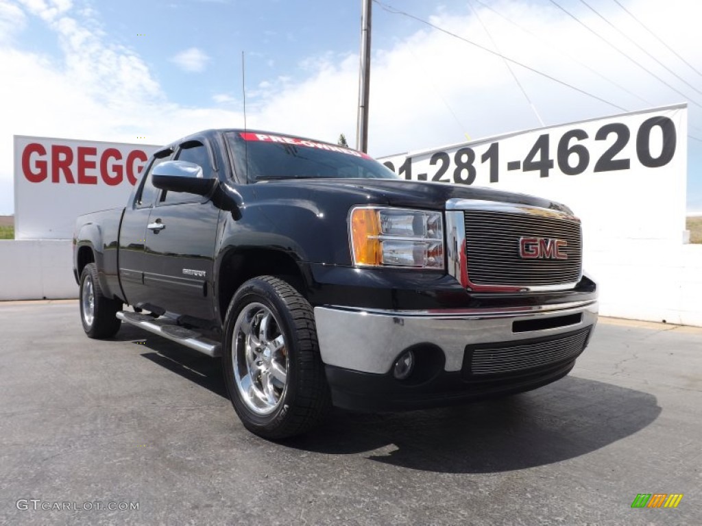 2010 Sierra 1500 SLE Extended Cab - Onyx Black / Light Titanium/Ebony photo #1