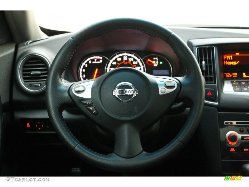 2012 Nissan Maxima 3.5 SV Charcoal Steering Wheel Photo #79745686