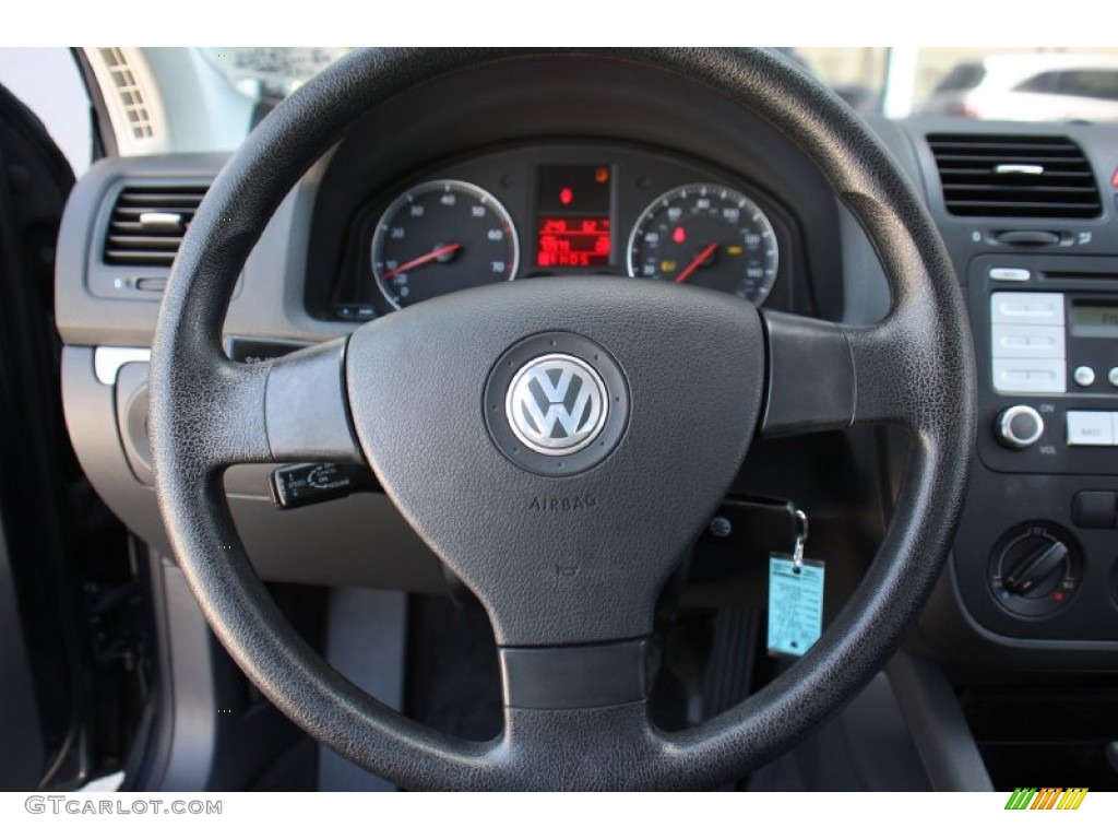 2006 Volkswagen Jetta Value Edition Sedan Anthracite Black Steering Wheel Photo #79748169