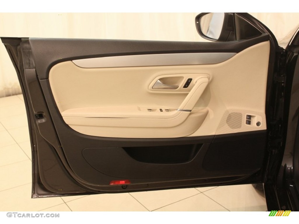 2010 Volkswagen CC Luxury Cornsilk Beige Two Tone Door Panel Photo #79748483