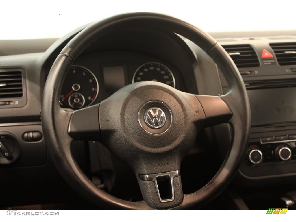 2010 Volkswagen Jetta SE Sedan Titan Black Steering Wheel Photo #79749768