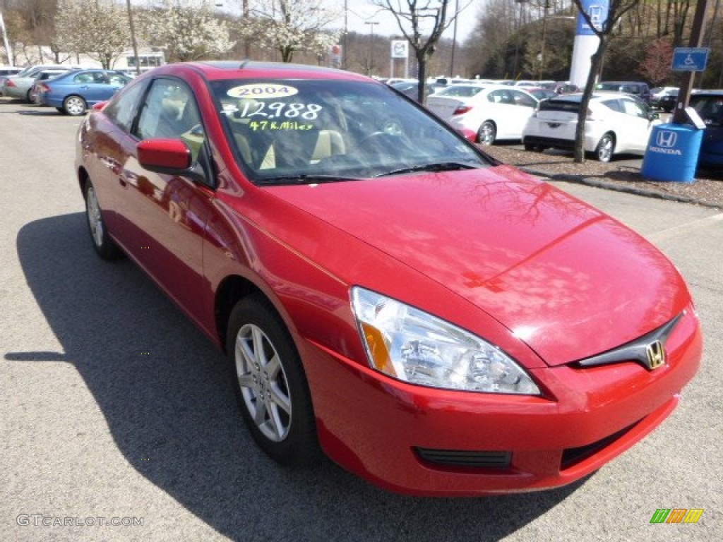2004 Accord EX V6 Coupe - San Marino Red Pearl / Ivory photo #7