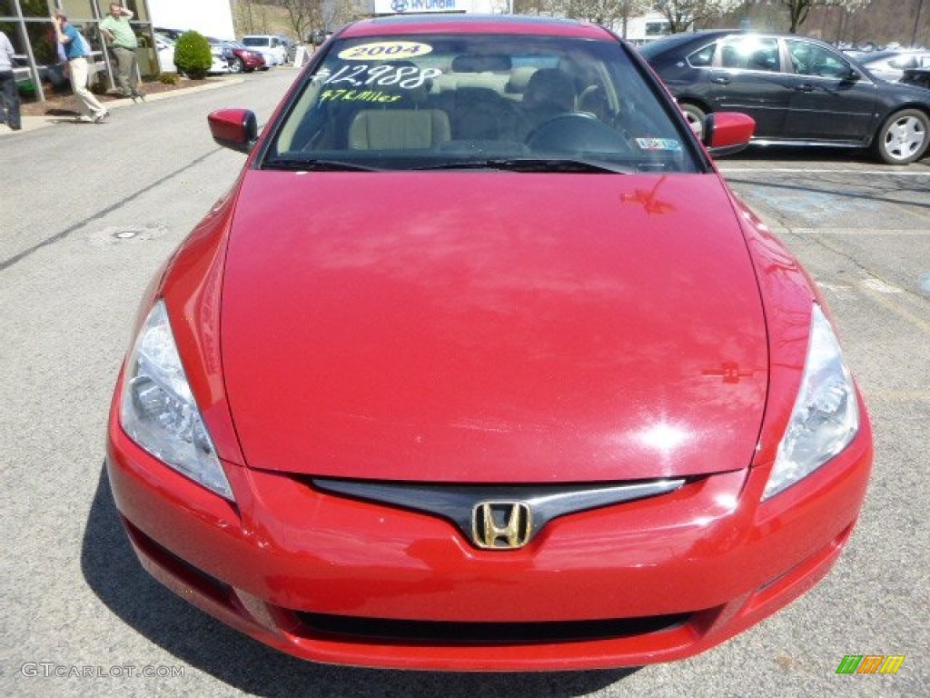 2004 Accord EX V6 Coupe - San Marino Red Pearl / Ivory photo #8