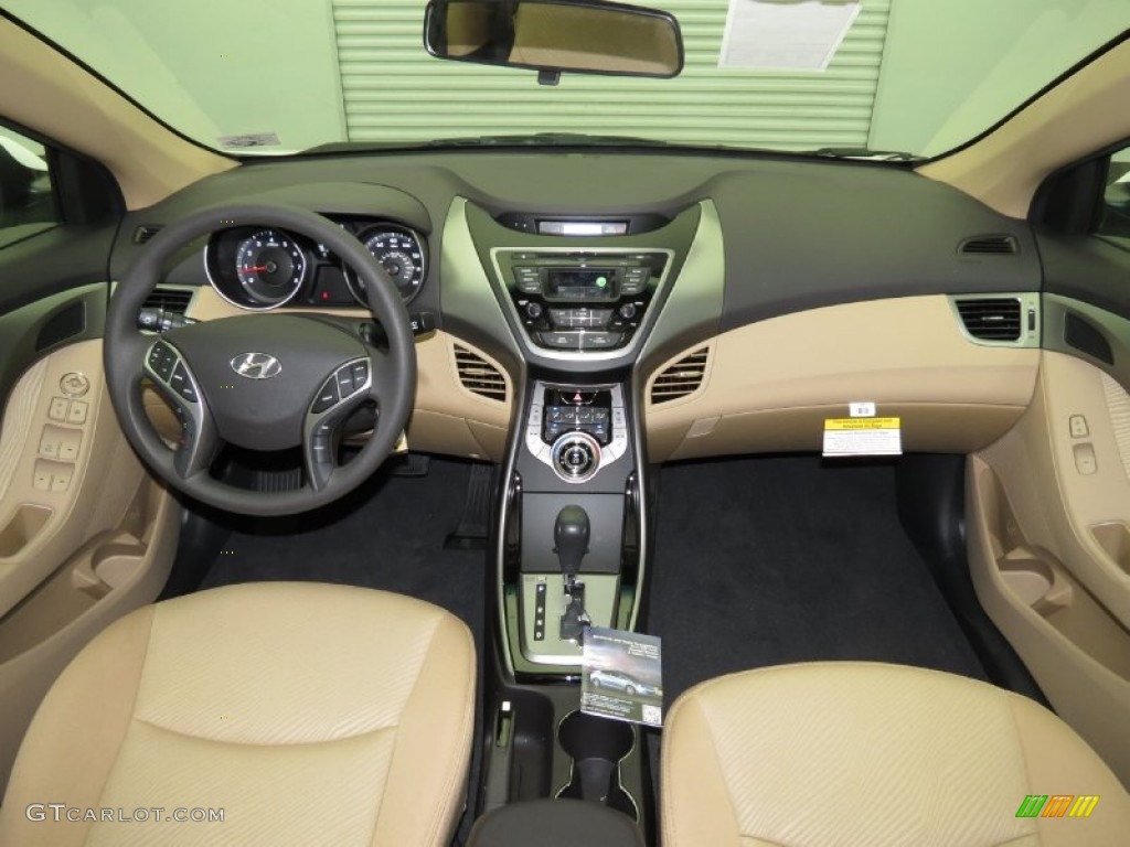 2013 Elantra GLS - Shimmering White / Beige photo #4