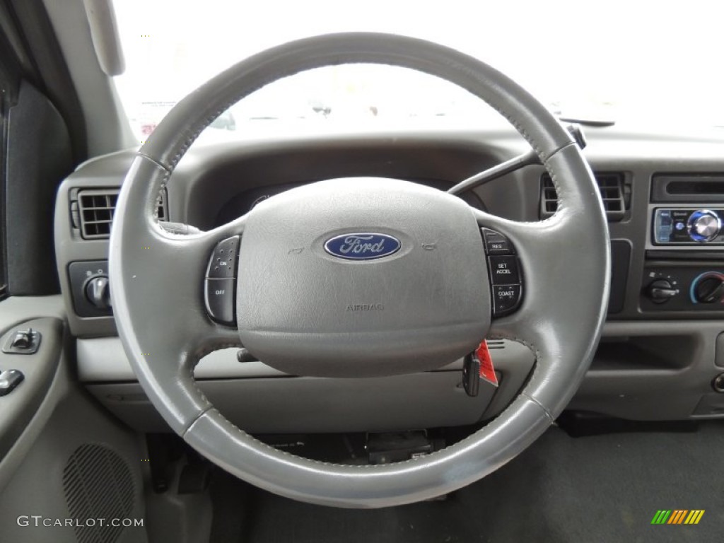 2004 Ford F350 Super Duty Lariat Crew Cab 4x4 Dually Medium Flint Steering Wheel Photo #79754308