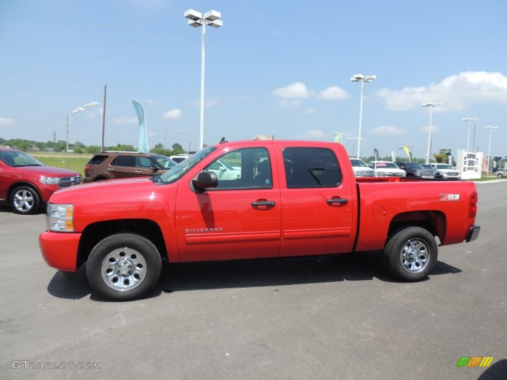 Victory Red 2010 Chevrolet Silverado 1500 LS Crew Cab Exterior Photo #79757109