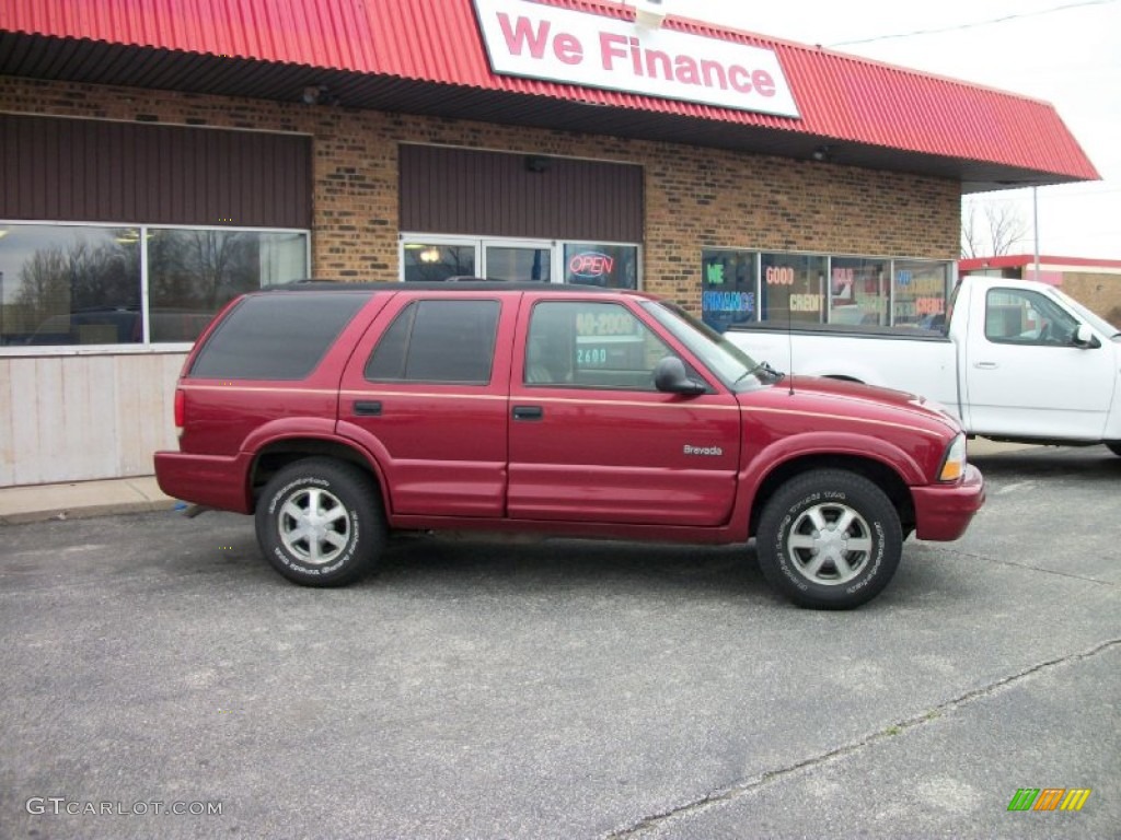 1998 Bravada AWD - Medium Red Metallic / Light Beige photo #2
