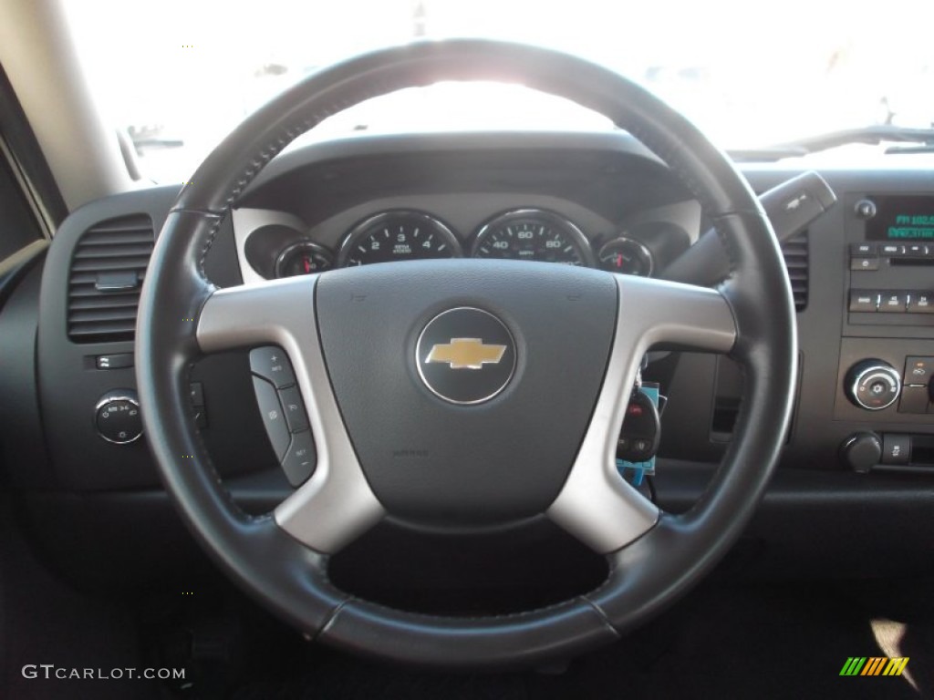 2012 Chevrolet Silverado 1500 LT Extended Cab Ebony Steering Wheel Photo #79757348