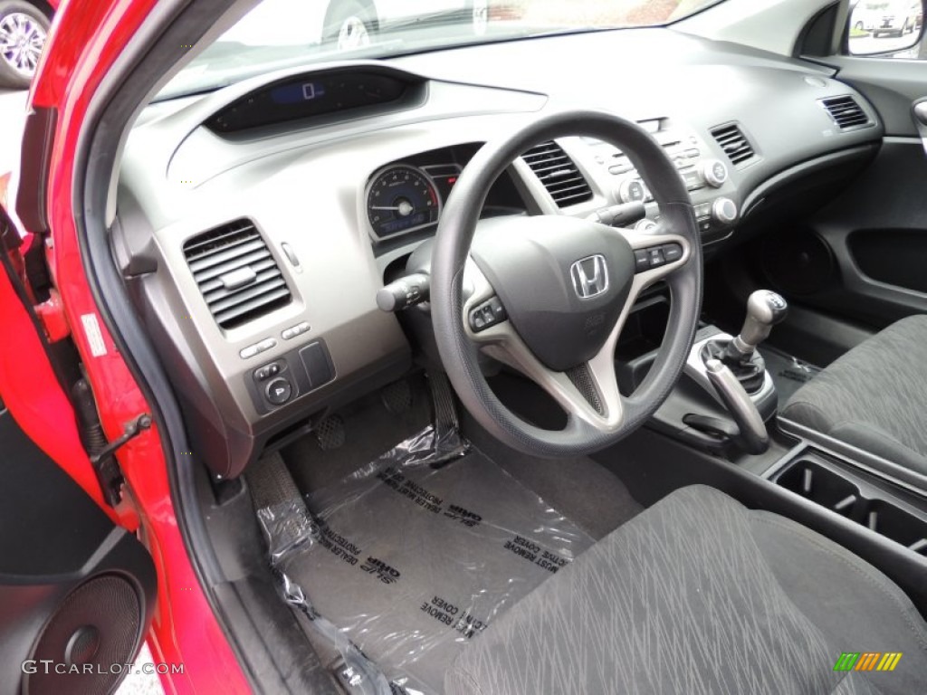 Black Interior 2008 Honda Civic EX Coupe Photo #79764574