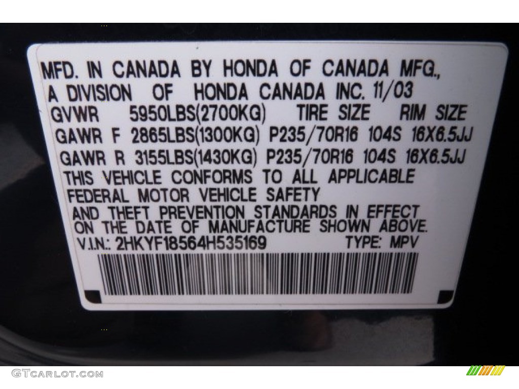 2004 Pilot EX-L 4WD - Midnight Blue Metallic / Gray photo #9