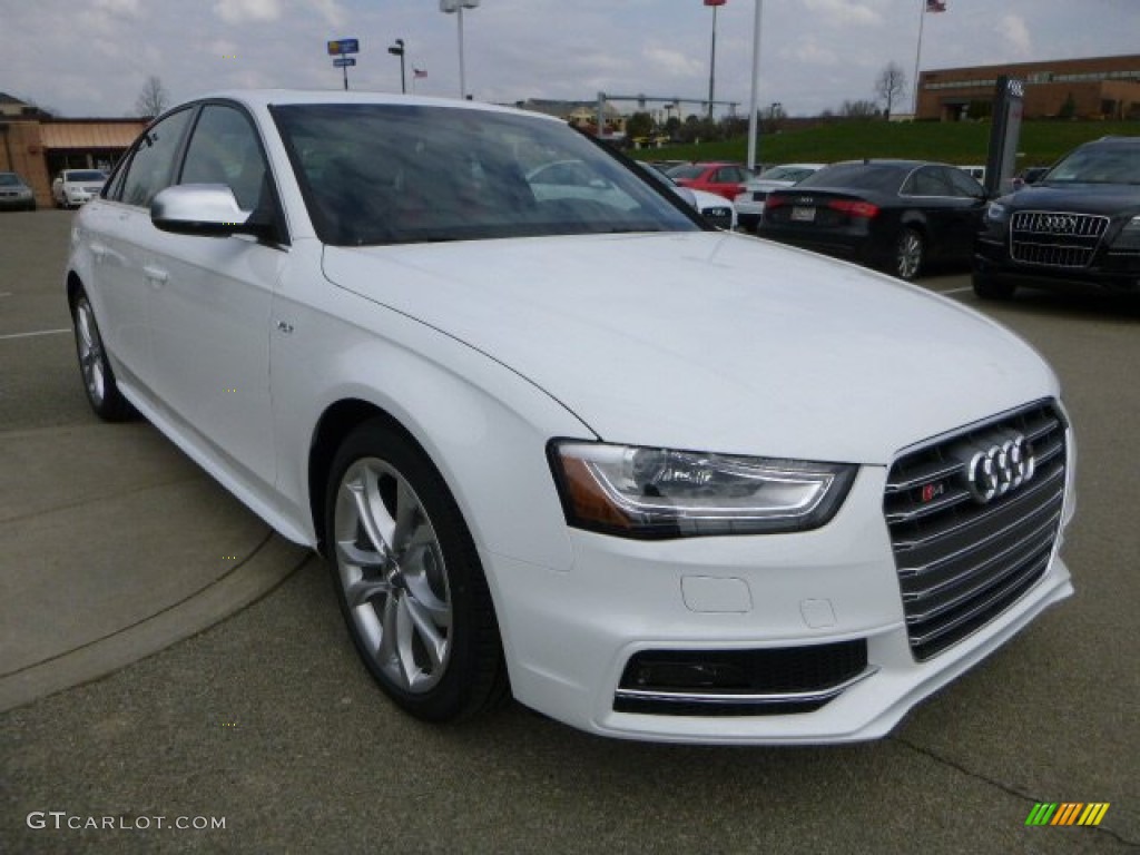 2013 S4 3.0T quattro Sedan - Glacier White Metallic / Black/Magma Red photo #5