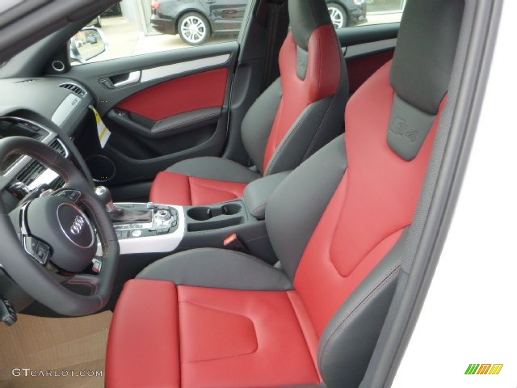 Black/Magma Red Interior 2013 Audi S4 3.0T quattro Sedan Photo #79772377