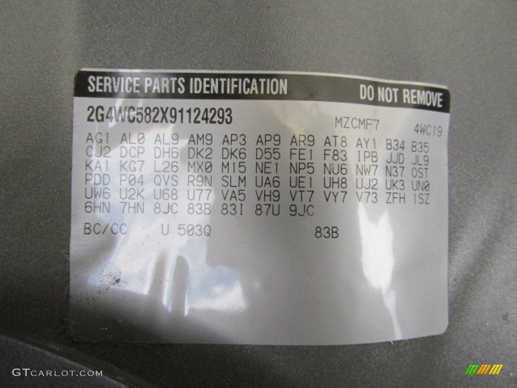 2009 LaCrosse Color Code 503Q for Dark Slate Metallic Photo #79774646