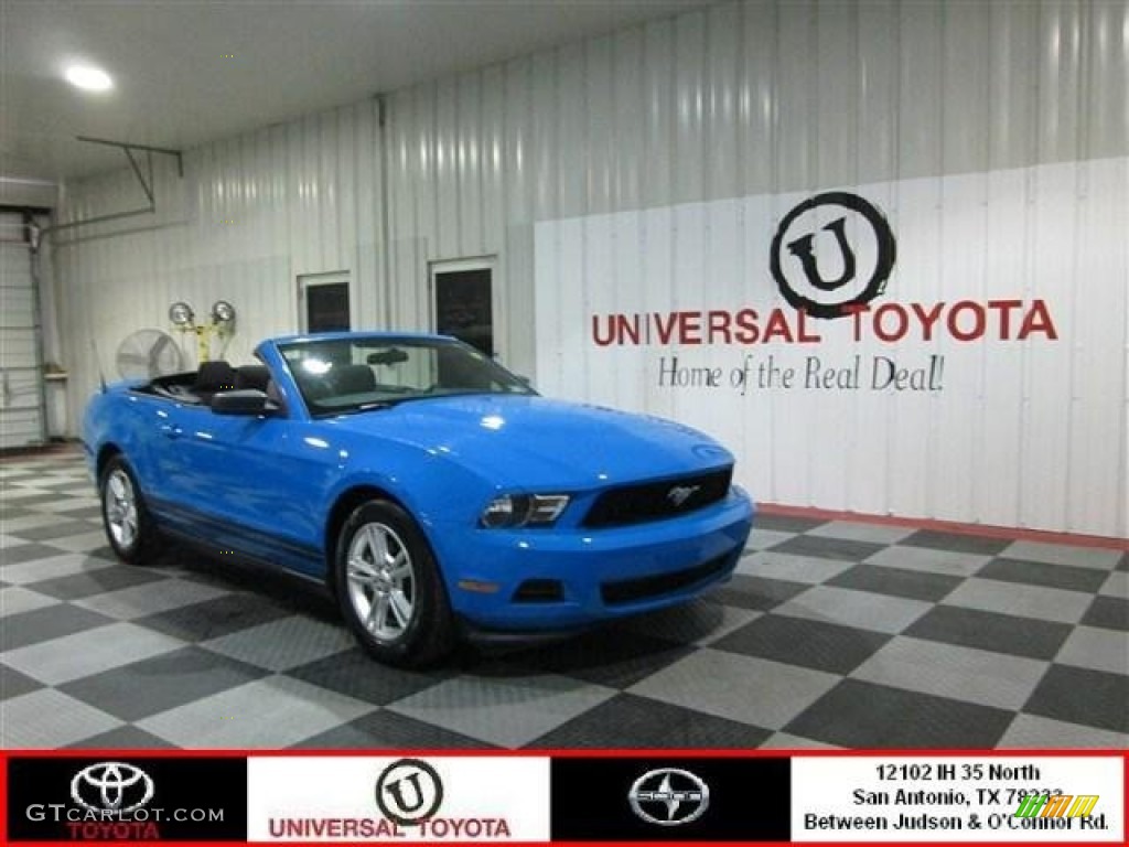 2012 Mustang V6 Premium Convertible - Grabber Blue / Charcoal Black photo #1