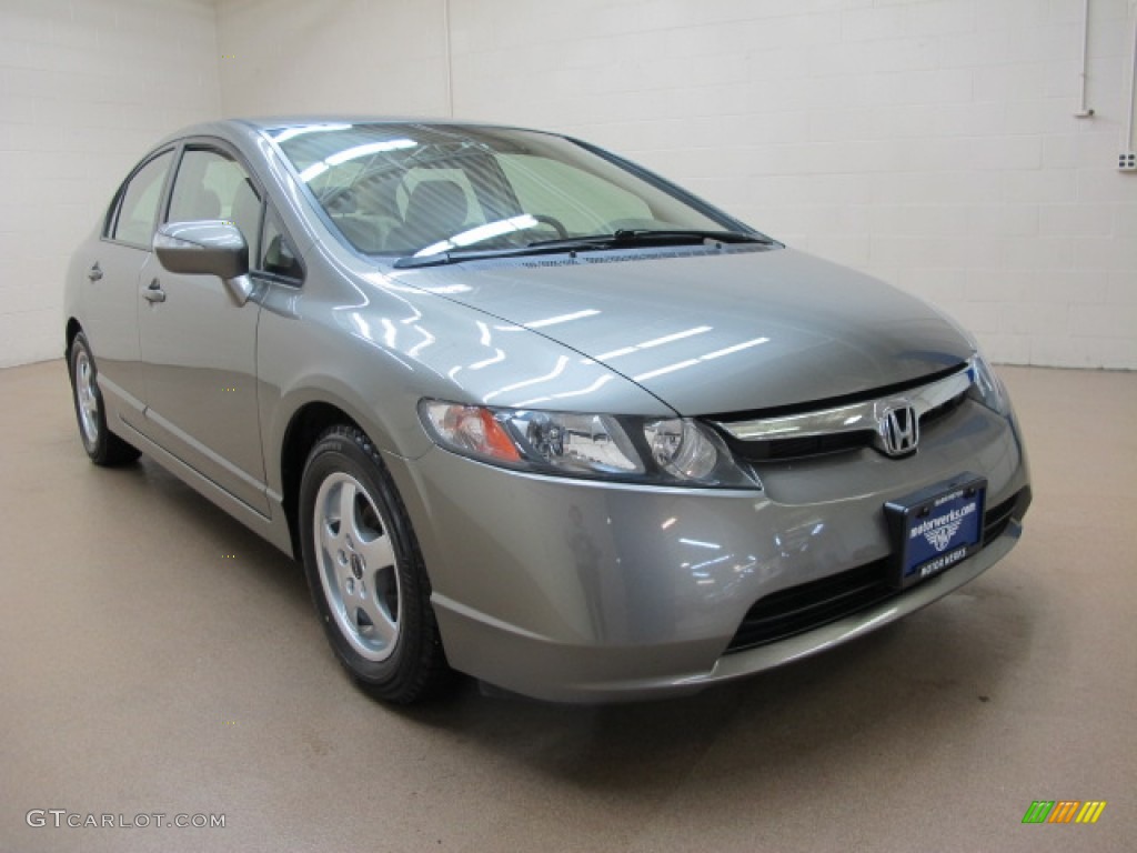 2008 Civic Hybrid Sedan - Galaxy Gray Metallic / Ivory photo #1