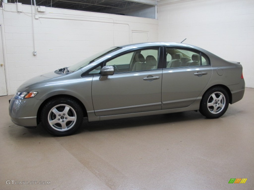 2008 Civic Hybrid Sedan - Galaxy Gray Metallic / Ivory photo #4