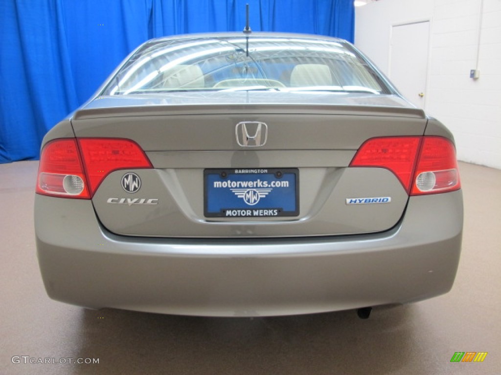 2008 Civic Hybrid Sedan - Galaxy Gray Metallic / Ivory photo #6