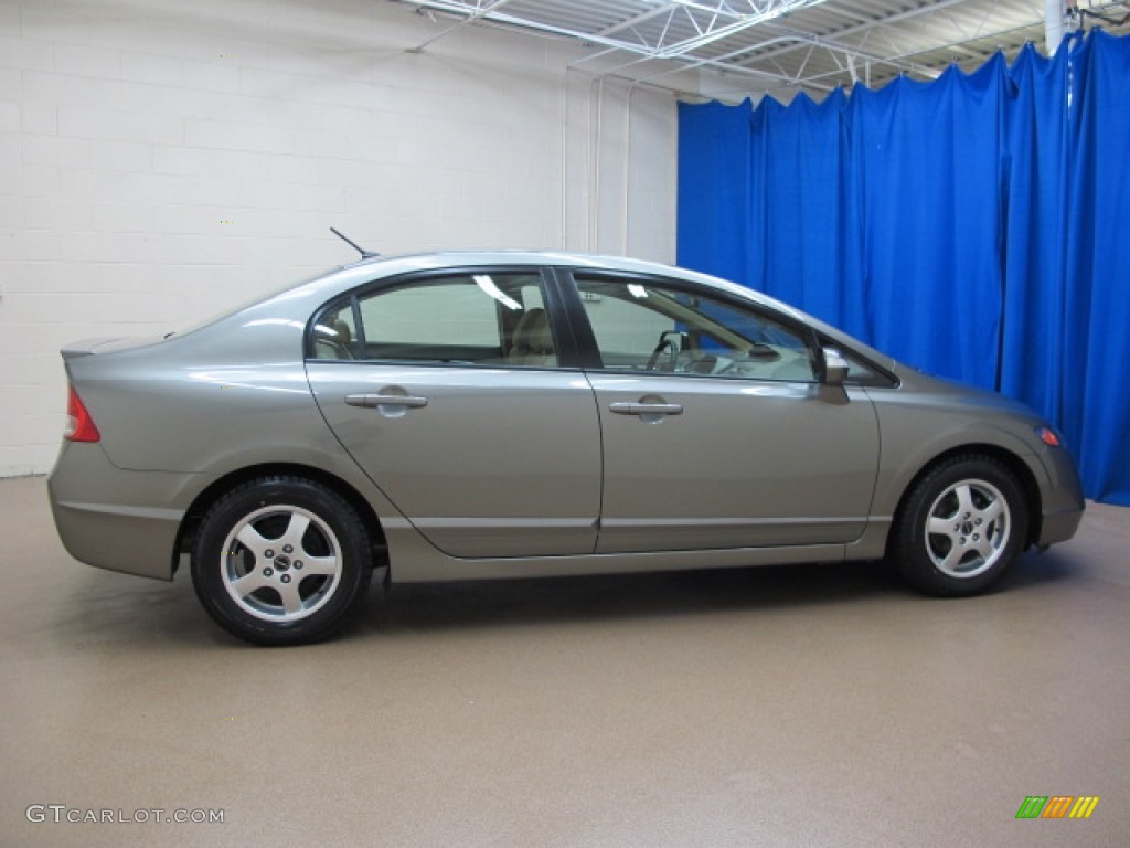 2008 Civic Hybrid Sedan - Galaxy Gray Metallic / Ivory photo #8