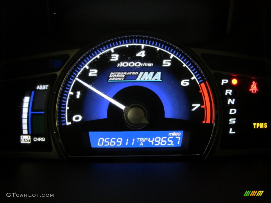 2008 Civic Hybrid Sedan - Galaxy Gray Metallic / Ivory photo #24