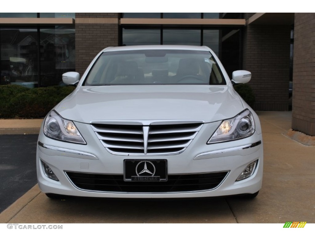 2012 Genesis 3.8 Sedan - White Satin Pearl / Cashmere photo #16