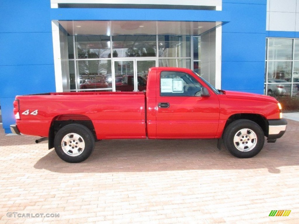 2006 Silverado 1500 Work Truck Regular Cab 4x4 - Victory Red / Dark Charcoal photo #3