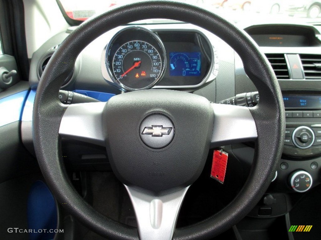 2013 Chevrolet Spark LS Silver/Blue Steering Wheel Photo #79785433