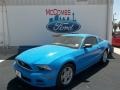 2014 Grabber Blue Ford Mustang V6 Coupe  photo #2