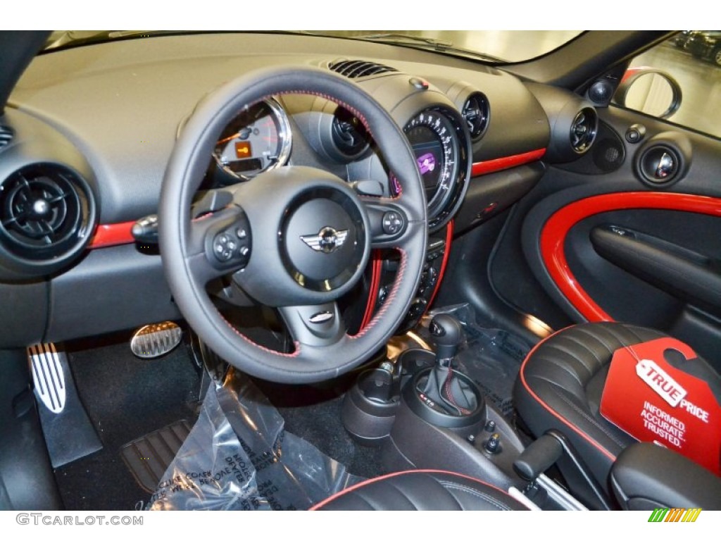 2013 Mini Cooper John Cooper Works Countryman All4 AWD Championship Lounge Leather/Red Piping Dashboard Photo #79788949