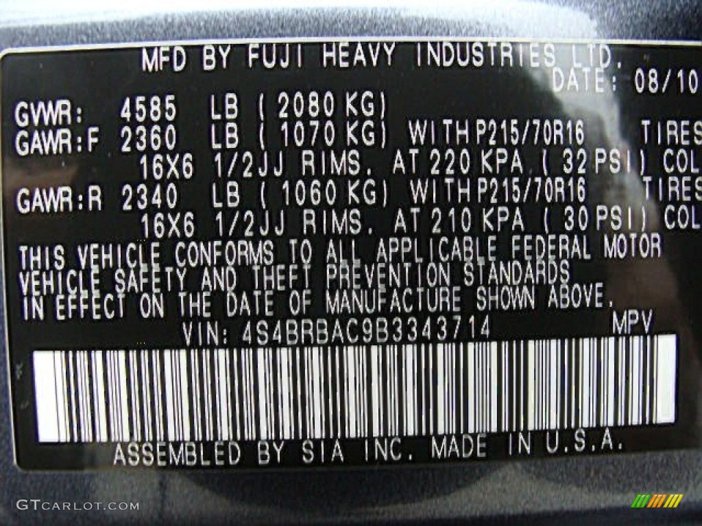 2011 Outback 2.5i Wagon - Graphite Gray Metallic / Off Black photo #15