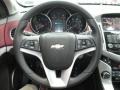 2013 Chevrolet Cruze Jet Black/Sport Red Interior Steering Wheel Photo
