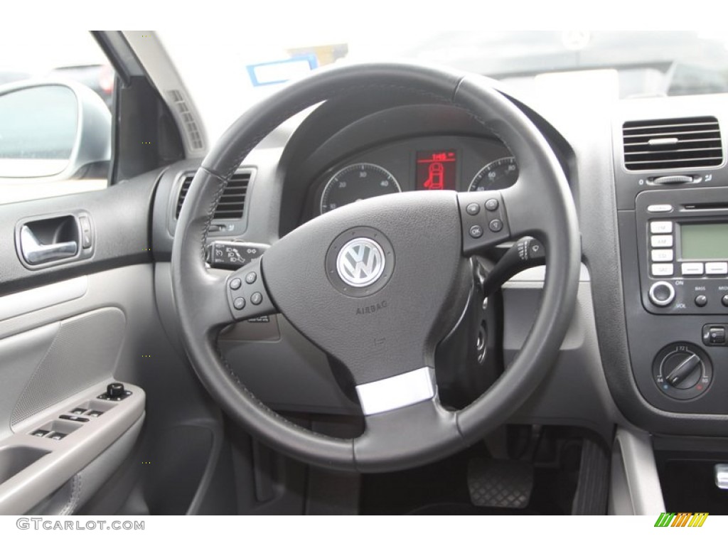 2009 Volkswagen Jetta TDI Sedan Anthracite Steering Wheel Photo #79792095