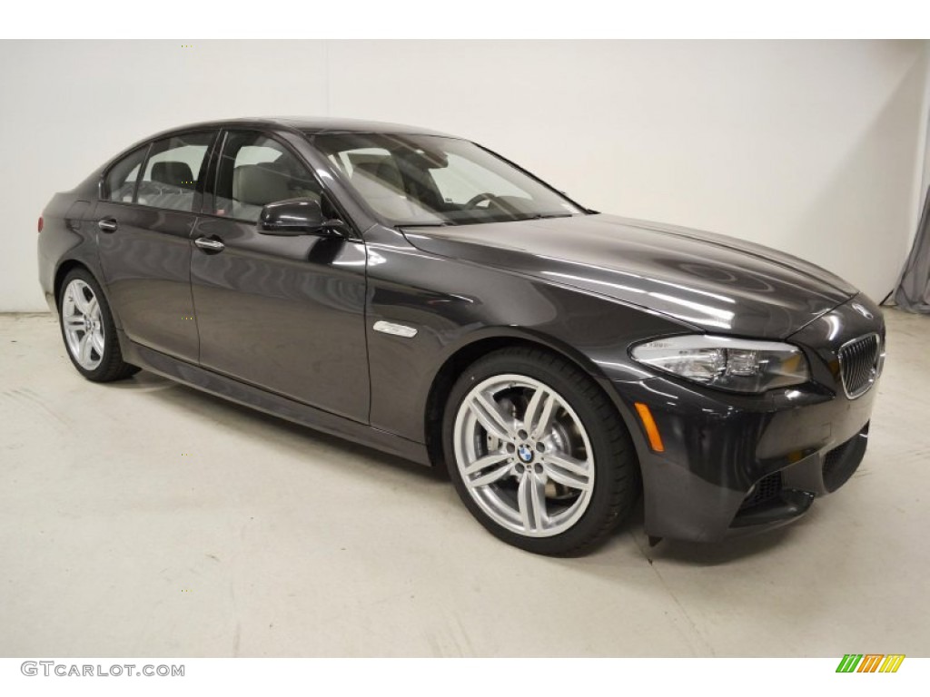 2013 5 Series 535i Sedan - Dark Graphite Metallic II / Oyster/Black photo #2