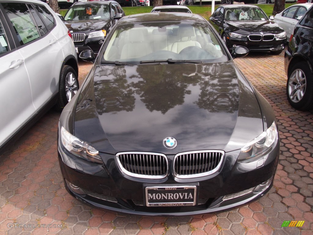 2008 3 Series 335i Coupe - Jet Black / Cream Beige photo #2