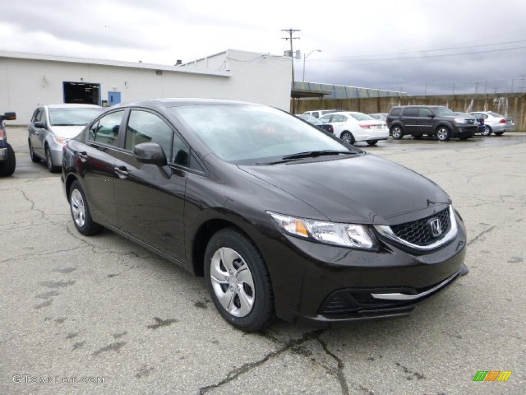 Kona Coffee Metallic 2013 Honda Civic LX Sedan Exterior Photo #79797875