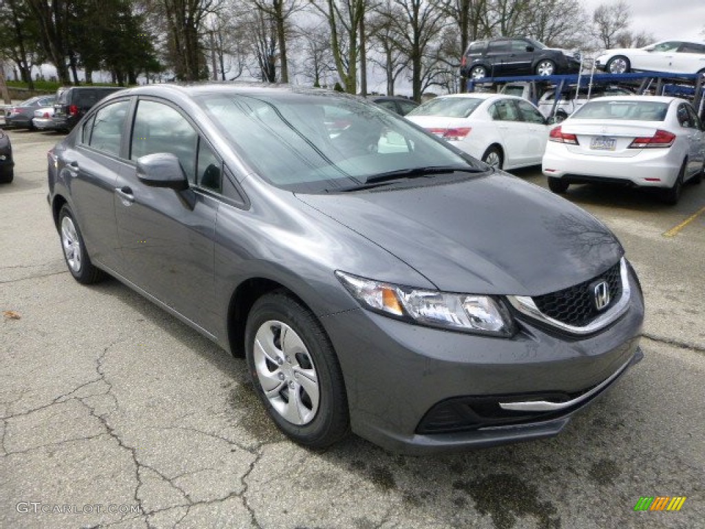 2013 Civic LX Sedan - Polished Metal Metallic / Black photo #1