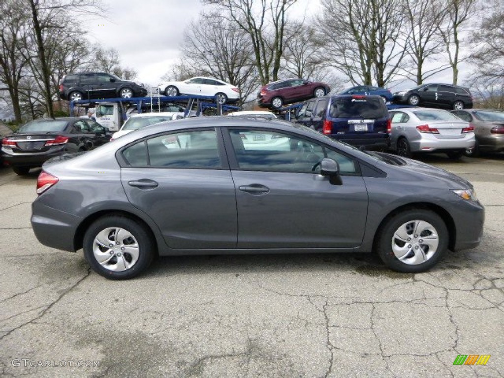 2013 Civic LX Sedan - Polished Metal Metallic / Black photo #2