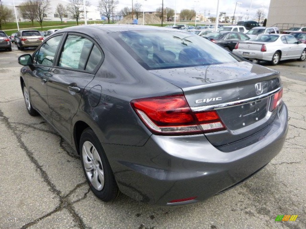2013 Civic LX Sedan - Polished Metal Metallic / Black photo #5