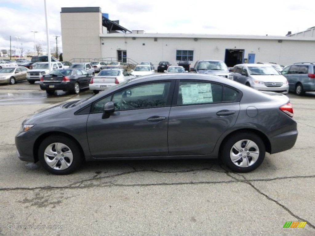 2013 Civic LX Sedan - Polished Metal Metallic / Black photo #6
