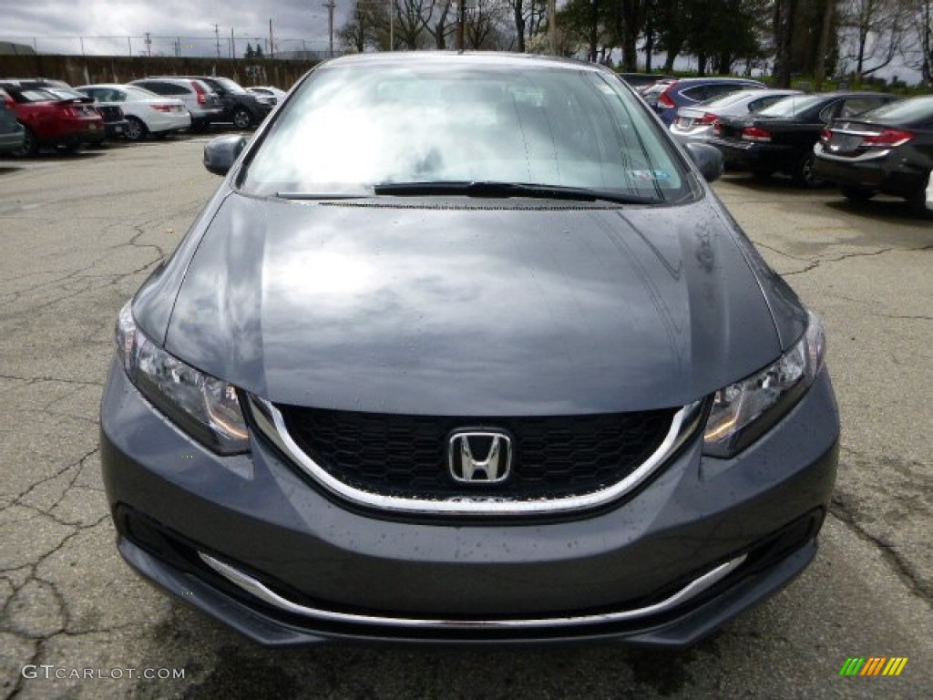 2013 Civic LX Sedan - Polished Metal Metallic / Black photo #8