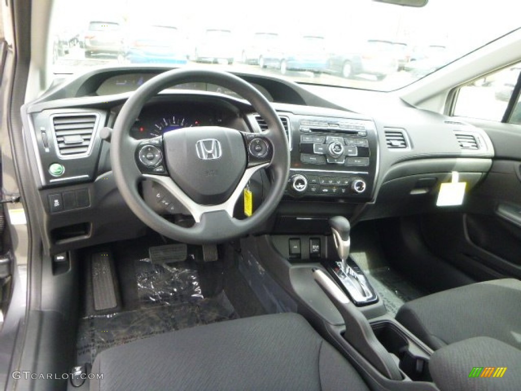 2013 Civic LX Sedan - Polished Metal Metallic / Black photo #12