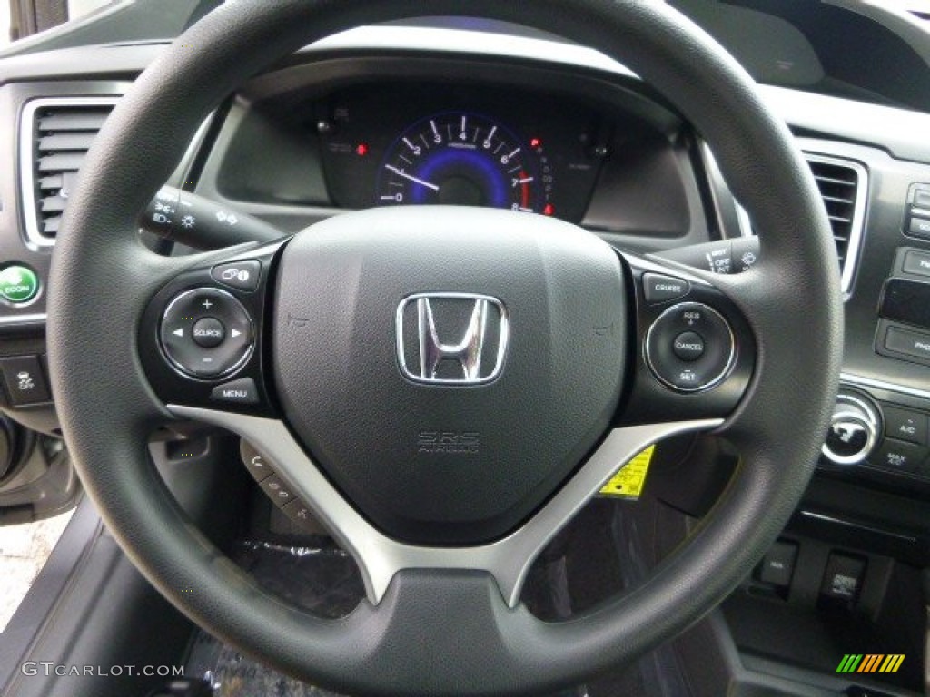 2013 Civic LX Sedan - Polished Metal Metallic / Black photo #17