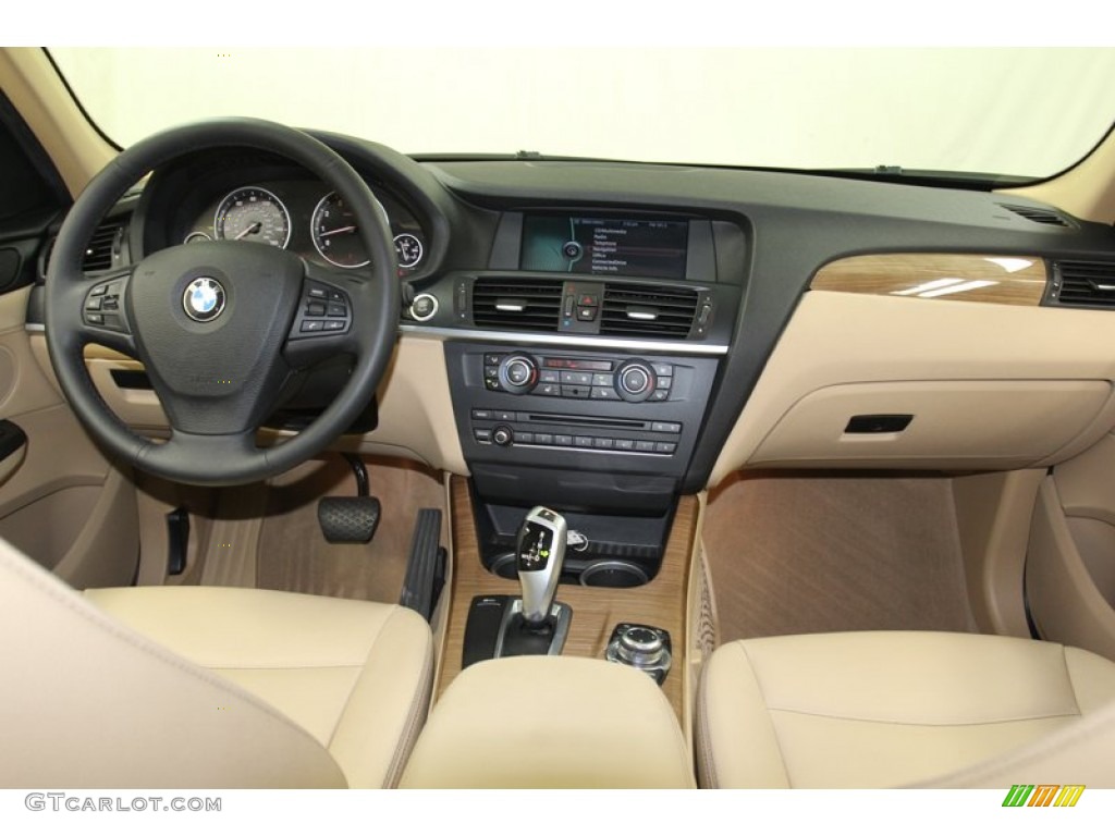 2011 BMW X3 xDrive 28i Beige Dashboard Photo #79800073