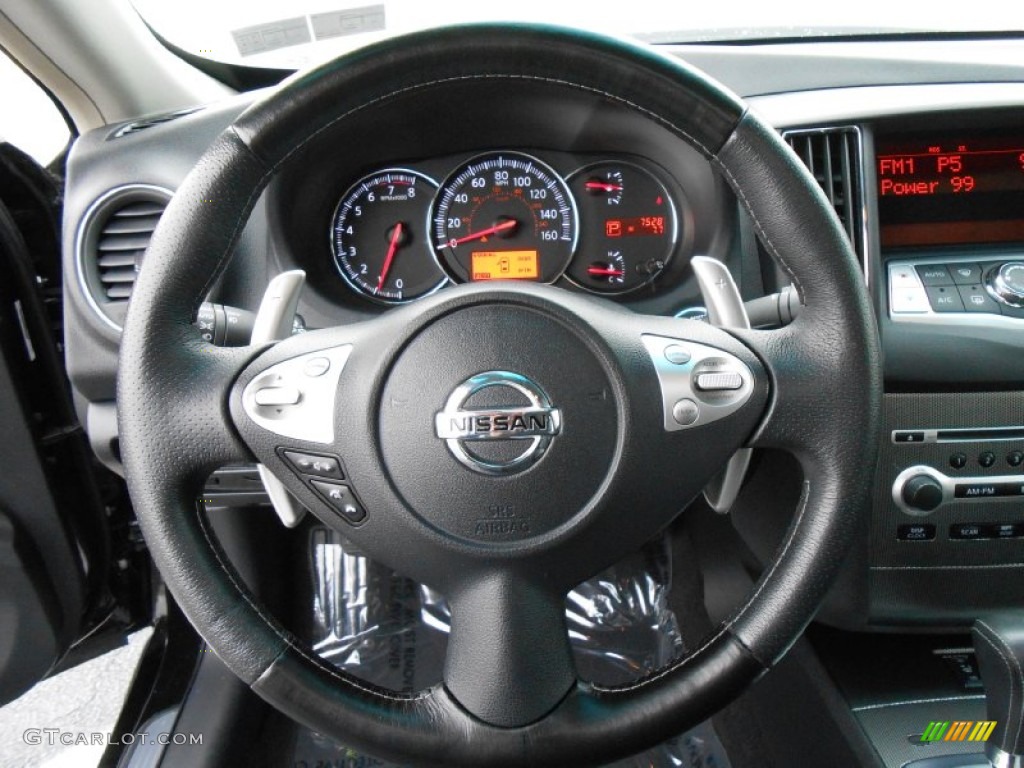 2011 Nissan Maxima 3.5 SV Sport Charcoal Steering Wheel Photo #79802443