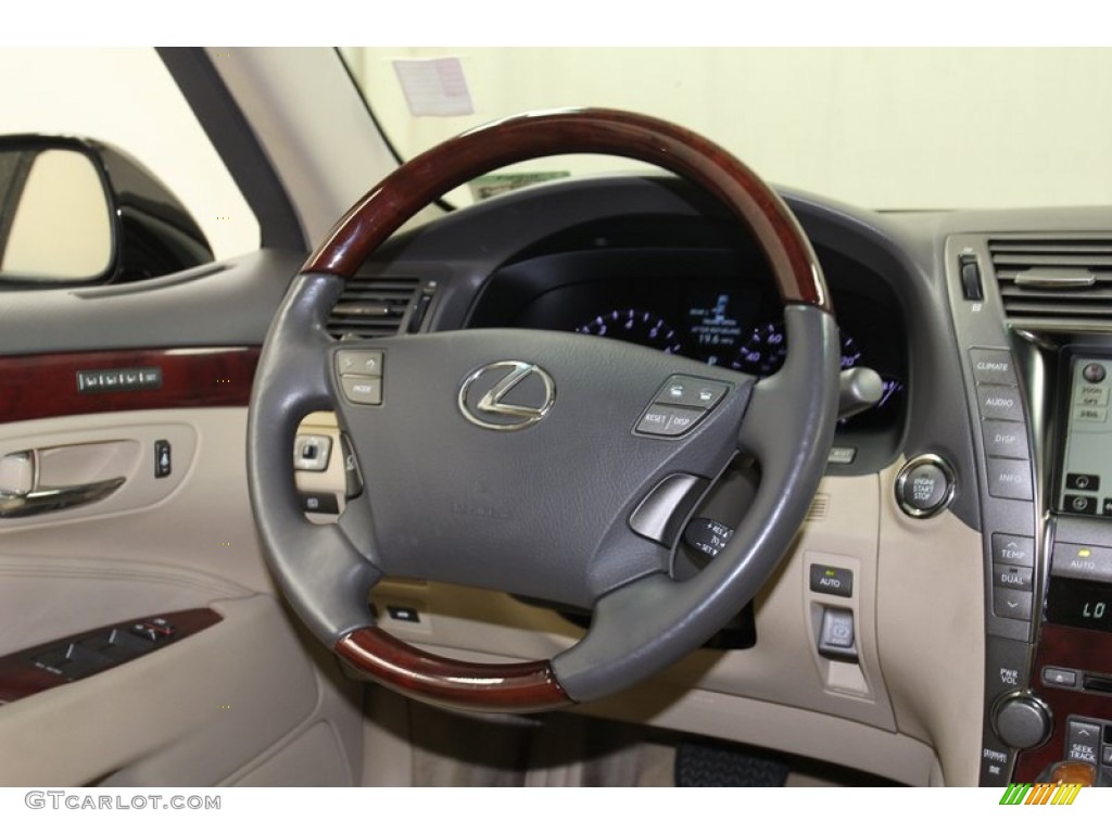 2008 Lexus LS 460 Cashmere Steering Wheel Photo #79805554