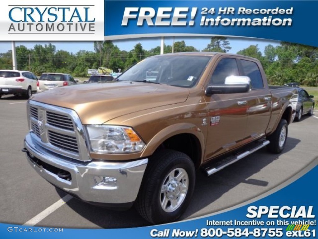 2012 Ram 3500 HD Laramie Crew Cab 4x4 - Saddle Brown Pearl / Light Pebble Beige/Bark Brown photo #1